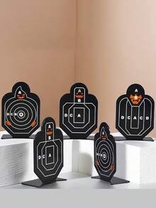 3pcs Outdoor Hunting Archery Equipment Metal Small Steel Targets, Shooting Range Training Targets, Steel Soft Bullet Portable Training Targets, Suitable For Carrying Accessories - Black - View 5