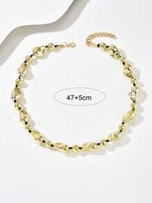 1 chiếc vòng cổ hạt vàng kiểu dáng mùa hè, vòng cổ choker hình học CCB hữu cơ, trang sức thời trang dự tiệc bãi biển, phụ kiện đeo nhiều lớp dành cho nữ. - Vàng - Xem 2