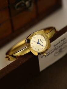 Đồng hồ nữ dây vàng, máy quartz, thiết kế tối giản tinh tế, phù hợp để đeo hàng ngày hoặc làm quà tặng. - Vàng - Xem 4