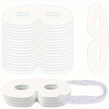 20/40个装白色纸质眼罩，带松紧带 - DIY空白化妆舞会面具，适用于派对、万圣节等场合 - 舒适、易于装饰、纯白色 - A - 查看 2