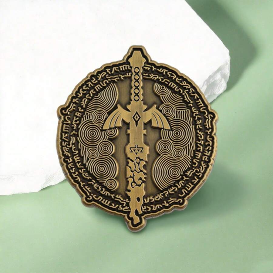 Enamel Pin, Merchandise, Master's Blade Of Exorcism Badge, Video Game Brooch - Vàng - Xem 1