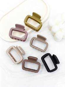 3 piezas de pinzas de pelo cuadradas mate de color aleatorio - Pinzas de pelo rectangulares simples, adecuadas para recogidos, semi-recogidos y uso diario casual. Accesorios de pelo duraderos y antideslizantes, diseñados para niñas, herramientas de soporte para el cabello, pinzas de agarre estable. - Multicolor - Ver 4