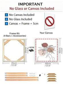 SURELIFE 1 套（4 根木条）DIY 画布画框套件，仅含画框套件，不含画布或玻璃，易于组装，画布尺寸应比画框大 5 厘米，适用于画布绘画，尺寸：30x40、40x60、50x70 厘米（12x16、16x24、20x28 英寸） - 彩色 - 查看 27