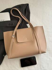 High-Quality Fashion Versatile Handbag, 2025 New Summer Large Capacity Niche Luxury Shoulder Tote Bag For Women - Khaki - View 3