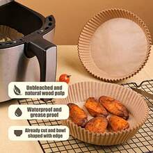 50/100/200pcs Square Round Disposable Air Fryer Liners, 6.3in 8in Oil-Proof Non-Stick F Paper Liners Pots, Baking Basket Bowls, Cooking Baking Trays, Air Fryer Oven Accessories, Baking Tools, Kitchen Gadgets, Kitchen Essentials - Upgraded Version - View 3