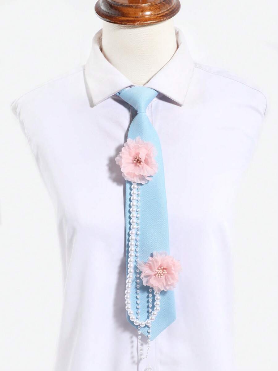 1件装女士时尚花卉仿珍珠链条装饰可爱可调节系带，适合休闲、外出、约会、派对、街拍搭配、节日、旅行等场合。 - 彩色 - 查看 1