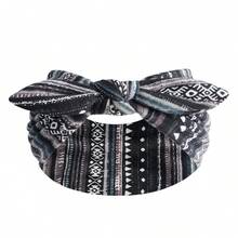 1pc Women's Headband, Bohemian Headband, Wide Headscarf, Scarf, Headband, African Style Striped Headscarf, Fashion Headband, Non-Slip Headband, Bow Knot Headband, Polyester Holiday Essential Hair Accessories Summer Beach Hair Bands - Multicolor - View 8