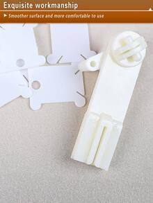 1 Set White DIY Hand Embroidery Cross Stitch Floss Organizer Kit, Includes 50 Or 100 Pcs Floss Bobbins And 1 Floss Winder - A - View 5