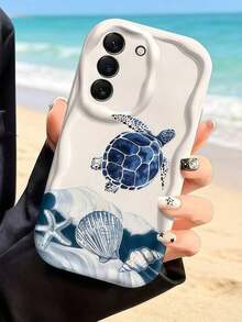 1 pieza de funda protectora para teléfono con borde en forma de ola y carcasa azul creativa compatible con Apple 7/8/X/XR/XSMAX/11/12/13/14/15/16/17 Pro Max, A14/A15/A16/A17/A04/A05/A06/A07/A54/A55/A56/A57/A34/A35A/36/A37/S26/S26Plus/S26Ultra, Transsion SMART7/8/9/10, teléfonos móviles, bolsas, accesorios para móviles, fundas para teléfonos, decoración de interiores, accesorios, fundas transparentes para teléfonos, verano, correas para teléfonos, fundas para teléfonos de hombre, fundas negras para teléfonos, fundas rosas para teléfonos, funda para móvil para hombre, funda para móvil para mujer, protección para teléfonos móviles, accesorios de playa, regal - Estilo (1 pieza) - Ver 1