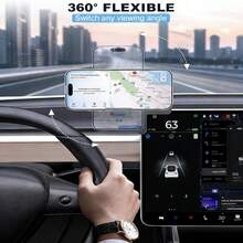 Y/S/X MagSafe Car Phone Holder, 360° Rotatable Magnetic Phone Mount, Strong Magnet One-Handed Operation, Fits All Phones And Smartphones, Suitable For Vehicles With Navigation Screen Thickness Up To 2.4cm/0.94 Inches - Black - View 3
