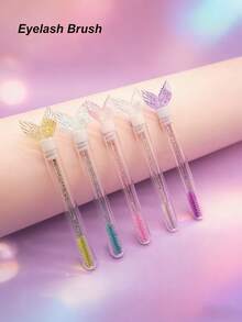 Bộ 1/2/3/5/7 chiếc cọ mascara hình đuôi nàng tiên cá hoạt hình dễ thương nhiều màu sắc, cọ kẻ lông mày, cọ chải mi, cọ trang điểm có ống đựng, đóng gói riêng lẻ, dụng cụ trang điểm du lịch. - Nhiều màu - Xem 1