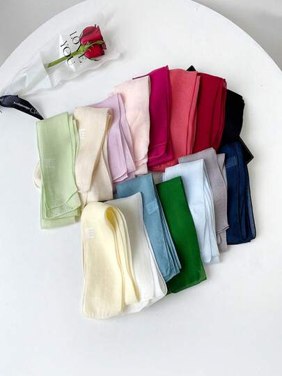 1 chiếc khăn quàng cổ dài, hẹp, màu trơn dành cho nữ, kiểu dáng thanh lịch tối giản, đa năng dùng hàng ngày.