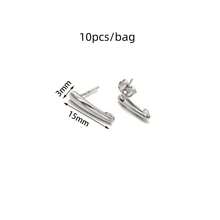 10个/包 不锈钢叶子、树、三叶草、菱形耳钩，简约时尚不褪色耳环配件，DIY珠宝制作耳环组件 - 附吊耳釘 - 查看 8