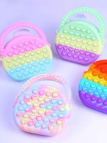 1 Túi đeo vai silicon cho trẻ em, túi xách hình trái tim, túi đeo vai cho bé gái, ví đựng tiền xu cho trẻ em - Nhiều màu - Xem 3