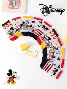 Disney 10/5 双装迪士尼儿童夏季网眼袜可爱公主中筒卡通透气男女童校袜 - 彩色 - 查看 10