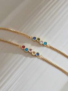 Vòng tay đá sinh nhật thiết kế riêng, đá hình lá, vòng tay cưới, quà sinh nhật, quà tặng phù dâu, vòng tay cho mẹ, quà Ngày của Mẹ cho phái nữ - Đá sinh tháng 7 hình tròn - nhiều màu sắc - Xem 10