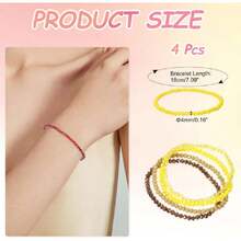 PATIKIL - Bohemian Stackable Bracelets With Glass Beads, 44314443 - Purple - View 2
