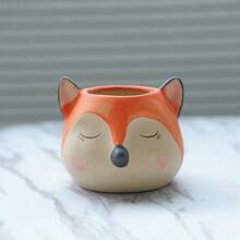 1 chậu trồng cây mọng nước bằng gốm hình động vật dễ thương ngẫu nhiên có lỗ thoát nước - Thích hợp cho xương rồng, thảo mộc, cây mini, sử dụng trong nhà/ngoài trời, chậu hoa tròn trang trí nhà cửa, văn phòng, ban công, quà tặng làm vườn, trang trí nhà cửa - ngẫu nhiên - Xem 5