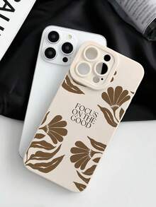 1 chiếc ốp lưng điện thoại họa tiết hoa lá thời trang màu trắng sữa, tương thích với iPhone 16/16Pro/16Plus/15/15ProMax/15Pro/11/12/13/14ProMax/12Mini/13Mini/11Pro/11ProMax/12Pro/12ProMax/13Pro/13ProMax/14Pro/14ProMax, ốp mềm, thiết kế sáng tạo và thanh lịch. - Nhiều màu - Xem 2