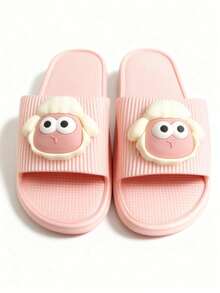 Unisex Slip-On Sandals, Unique Decor, Non-Slip Bathroom Slippers, Comfortable And Lightweight, Suitable For Bathroom, Summer - Pink - View 9