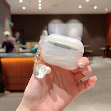 1个装白色炫彩贝壳图案保护套，仿珍珠钥匙扣，防震时尚保护套，兼容 1/2/3/4/Pro/Pro 2/Pro 3，青少年及年轻人的礼物，适合日常使用及特殊场合。 - 彩色 - 查看 3