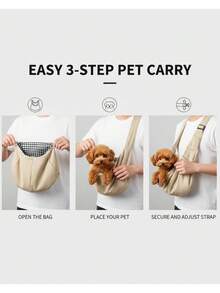 Foldable Adjustable Pet Sling Bag, Breathable Shoulder Bag With Pockets, Suitable For Carrying Cats, Small Dogs (Pomeranian, Teddy Bear) When Traveling Or Commuting - Multicolor - View 7