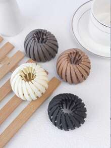 4pcs Women Matte Bird Nest Hair Clips, Bun Maker, Ponytail Holder, Expandable Hair Claws For Daily Use - Multicolor - View 1