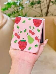 1个时尚简约亲肤PC材质可爱简约水果草莓樱桃元素折叠手机壳，可保护手机并防止跌落，适用于：三星Galaxy Zflip 3/Zflip 4/Zflip 5/Zflip 6/Zflip 7/ Find N3 Flip/ Razr 50 Ultra/ Razr 60 Ultra/ Razr 60/ Razr 50/小米MIX Flip/Galaxy Z Flip7 FE - 無色 - 查看 3