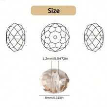 100pcs 8mm High Quality Glass Crystal Beads, Flat Round Loose Beads, Suitable For DIY Bracelet And Necklace Jewelry Making - Green - View 3