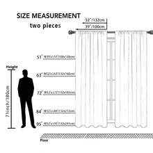 2 tấm rèm voan họa tiết dây leo hoa hồng màu hồng, in phẳng 2D, phong cách cổ điển trang nhã, phù hợp cho phòng ngủ và phòng khách, có thể treo bằng thanh rèm. - Nhiều màu - Xem 3