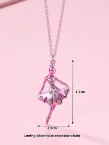 1 chiếc vòng cổ mặt dây chuyền hình nàng tiên cá và vũ công nữ đính đá lấp lánh, thời trang, sang trọng dành cho trẻ em, thích hợp để đeo hàng ngày, làm quà tặng hoặc trong các dịp lễ. - Nhiều màu - Xem 5