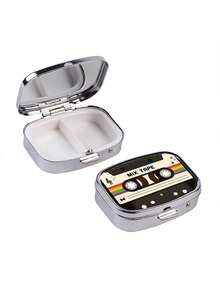 Retro Cassette Tape Design Pill Box - Compact Medication Organizer With Built-In Compartments, Ideal For Managing Daily Dosage During Travel. Sized To Fit In Pockets And Bags, Can Serve As A Unique Travel Accessory And Gift. - Multicolor - View 8