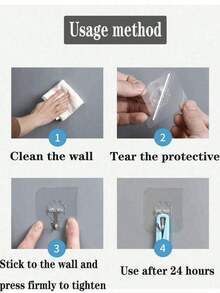 Translucent Strong Adhesive Hook, No Drilling Needed For Clothes, Utensils, Kitchen And Bathroom, 5-10-20-30-50pcs Pack - White - View 15