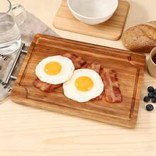 1pc Thick Rosewood Cutting Board With Stainless Steel Handle, Essential Kitchen Chopping Board With Drip Groove, Convenient Handle For Hanging, Available In 2 Sizes - Multicolor - View 1
