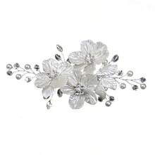 1pc Handmade Pearl Bridal Hair Clip - White - View 2