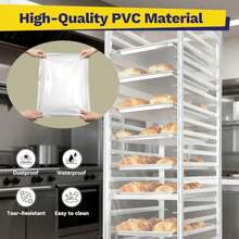 Estante de media hoja de 10 niveles con cubierta cubierta para panecillos estantes de panadería de aluminio estante de refrigeración para panadería de cocina comercial en el hogar estante - Estantería de 20 niveles de tamaño completo con tapa. - Ver 7