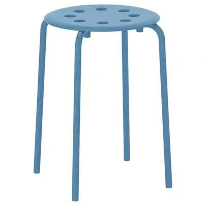 MARIUS Stool Blue 17¾" Lightweight Stackable Chair Seat Modern Home Bar