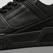 Tenis deportivos casuales para hombre, diseño industrial estructurado con suela gruesa y cordones gruesos, calzado cómodo antideslizante versátil para uso diario y todas las ocasiones - Negro - Ver 7
