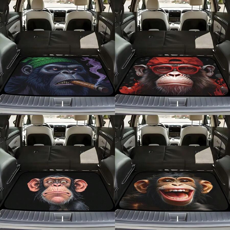 1 tấm lót cốp xe in hình khỉ - Tấm lót cốp xe chống trượt bền bỉ, phù hợp với mọi dòng xe, dễ vệ sinh, chống trầy xước, móp méo và chống tràn chất lỏng. - Thảm lót cốp xe - Xem 1