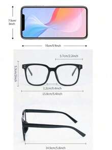 A Set Of 3 Pairs Of Square-Framed Daily Wear Glasses, Suitable For Both Men And Women, With A Campus Style Design That Can Flatter The Face Shape. - Clear - View 5