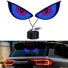 YITUMU 2pcs Halloween Demon Eye LED Car Lights - USB Powered Decorative Atmosphere Lights, 11 Flashing Modes, Red/Blue/White Eerie Glow, Easy Installation, Suitable For Sedan, SUV And Truck - Multicolor - View 12