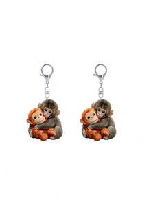 Monkey Statue Keychain,Purse Accessories Charm, Elegant Car Ornament, Backpack Charms, Purse Pendant, Lightweight And Versatile, , Travel Accessories, Beach Party Decor, Everyday Fashion Accessories, Perfect Gift For Easter, Mother'S Day, Independence Day, Wedding, Graduation Season - Multicolor - View 12