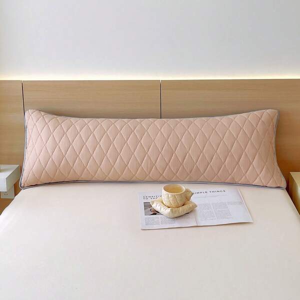 1pc Quilted Pillow Sham, Solid Color Checkered & Diamond Pattern, Soft Pillowcase Without Insert, Minimalist 3D Grid Design, Quilted Lining Couple Pillow Cover, Thick, All Season, Easy To Remove And Wash, Machine Washable, Suitable For Sofa, Single Bed, Double Bed, King Bed, Dorm, Whole Family, Hotel, Room Decor