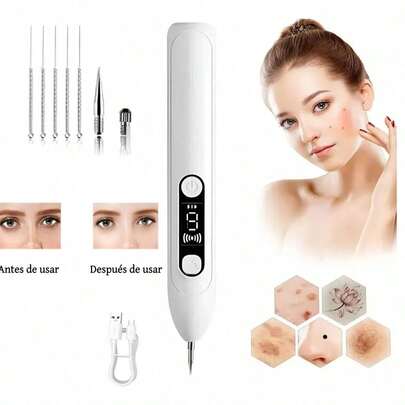 Eliminador de verrugas, quita verrugas,cauterio verrugas,maquina quita verrugas,pluma cauterizadora verrugas,tratamiento facial,aparato para quitar verrugas,pecas, manchas y lunares portátil recargable de color rosa, suave para la piel, 9 niveles de ajuste,Pluma quita verrugas cauterizador removedora manchas verrugas control de 9 velocidades para la eliminación de la piel manchas oscuras y lunares planos