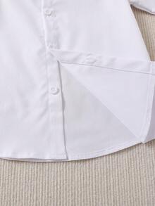 女童新款秋冬长袖衬衫，开学礼物，女童正装休闲衬衫，白色女式衬衫 - 白色 - 查看 7