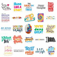 50pcs Colorful Motivational Stickers, Inspiring Positive Affirmation Stickers, Waterproof Durable Letter Stickers For Notebook, Laptop, Skateboard, Water Bottle - A - View 3