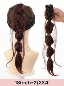 18 Inch Synthetic Braided Bubble Wig, Natural Fluffy Twist Braid Ponytail Hair Extensions For Girls - Multicolor - View 16