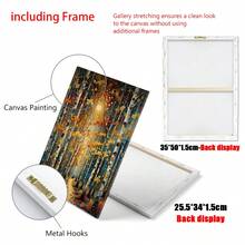 Bộ 3 tranh canvas phong cách Klimt hình trăng sao, tranh bầu trời đêm vàng, bộ 3 tranh bầu trời sao mộng mơ, tranh trang trí thanh lịch cho phòng khách. - Nhiều màu - Xem 5