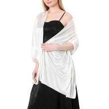 Khăn choàng và khăn quàng cổ trang trọng, chất liệu giống lụa, kích thước 70" x 170cm: Khăn choàng dự tiệc cưới bằng chiffon mềm mại, trong suốt, dành cho phù dâu, 1 chiếc. - Nhiều màu - Xem 5