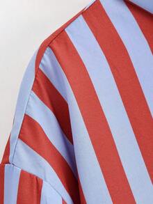 Camisa de cuello alto con lazo a rayas, adecuada para primavera y otoño - Multicolor - Ver 5